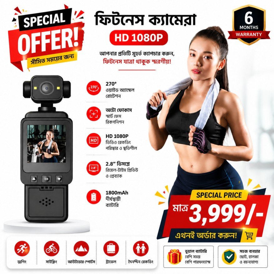 DV01 Action Camera WiFi Pocket Camera HD Video Recorder
