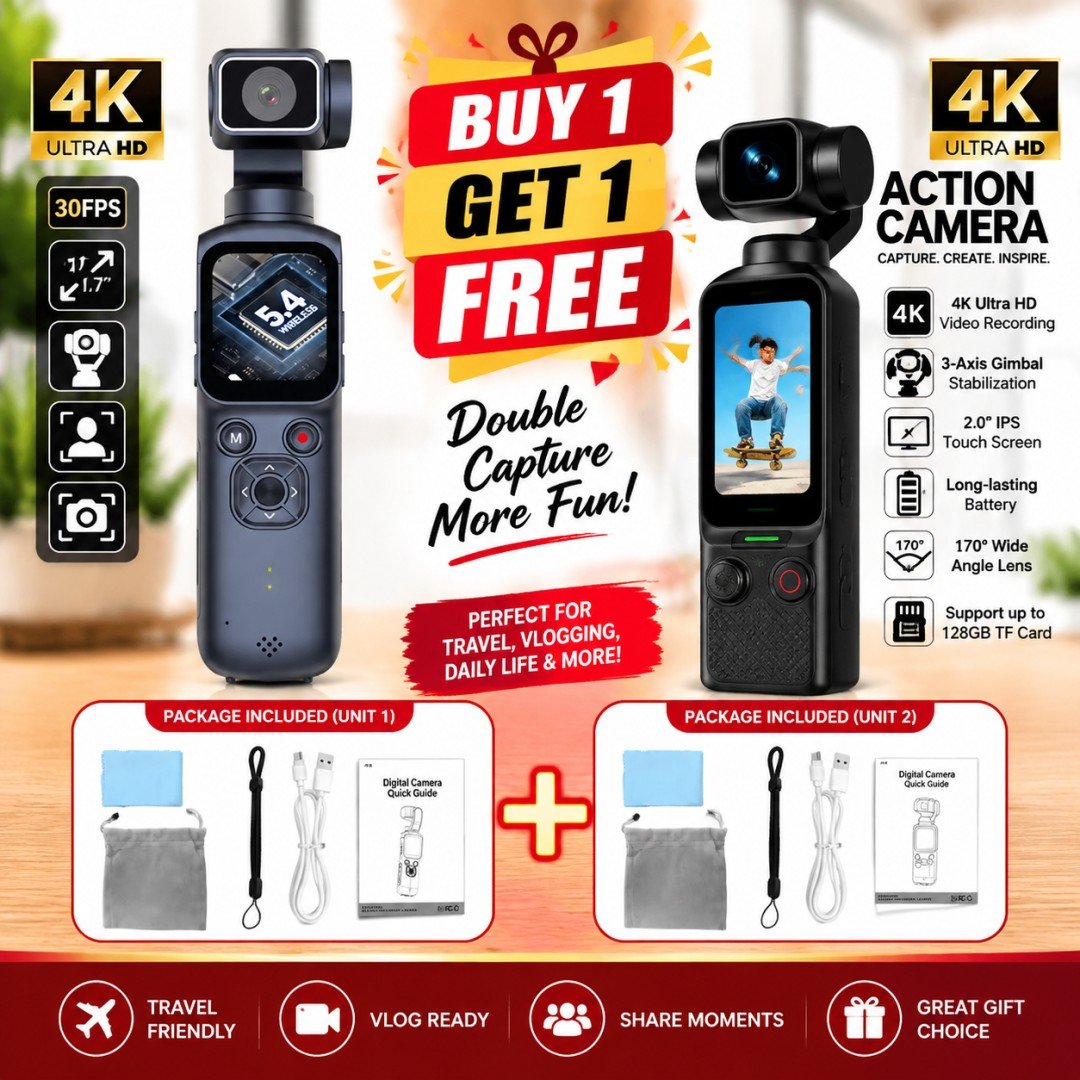 AUSEK M105 Pocket Camera | Face Tracking 4K HD Mini Digital Camera – Portable & Compact
