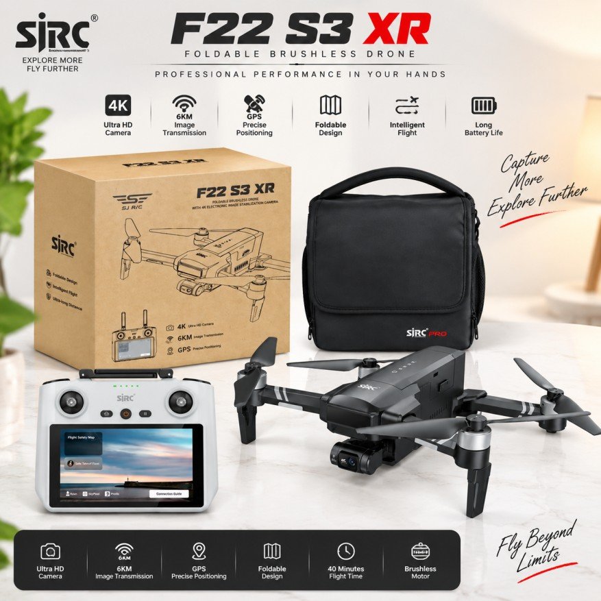 SJRC F22 S3 XR 4K Drone with 3-Axis Gimbal, GPS & 5G Transmission